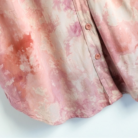 Torrid pink tie-dye button-down shirt shortsleeve Coachella festival plus size 1 - Picture 6 of 6